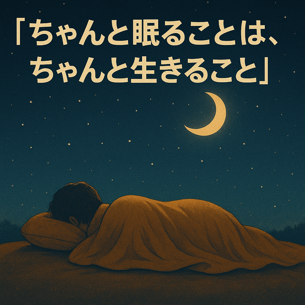 ちゃんと寝ることは、ちゃんと生きること