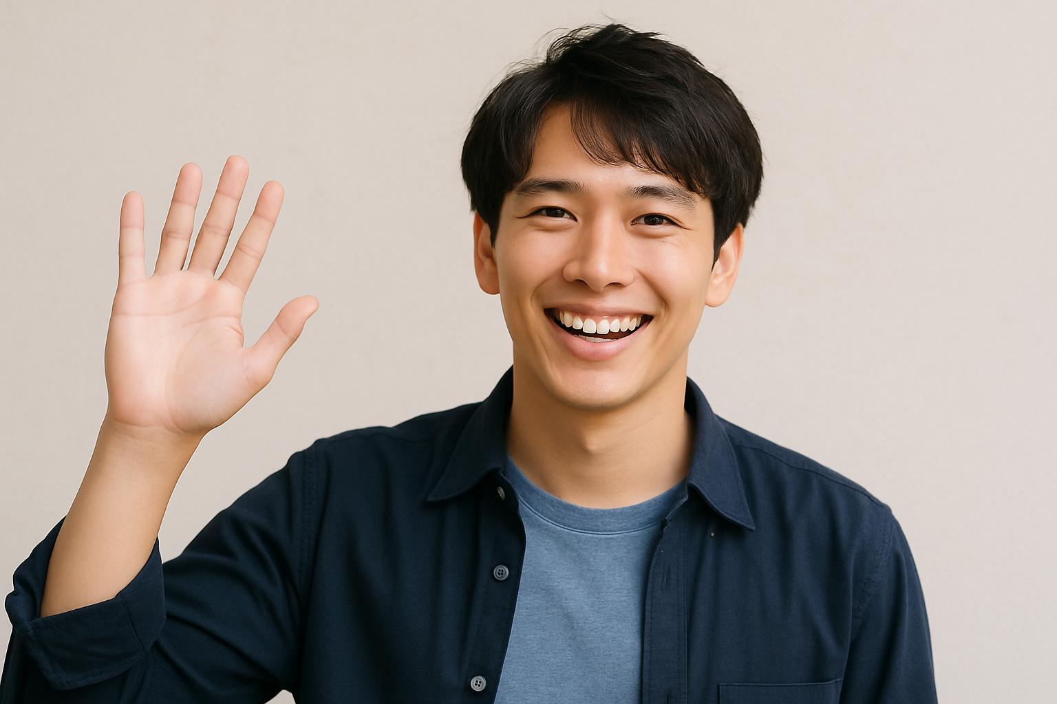 挨拶する人